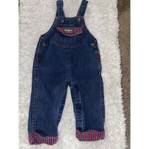 Osh Kosh B’Gosh Sz. 18 Mo. Vintage Plaid Accent Striped Overalls.